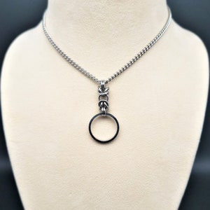 24/7 Chainmail O Ring Pendant Discreet Locking Day Collar