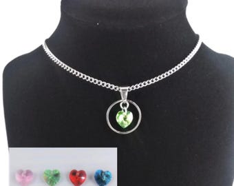 24/7 Crystal Heart O Ring Discreet Day Collar