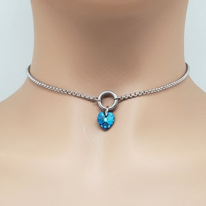 24/7 Locking O Ring Day Collar with Crystal Drop