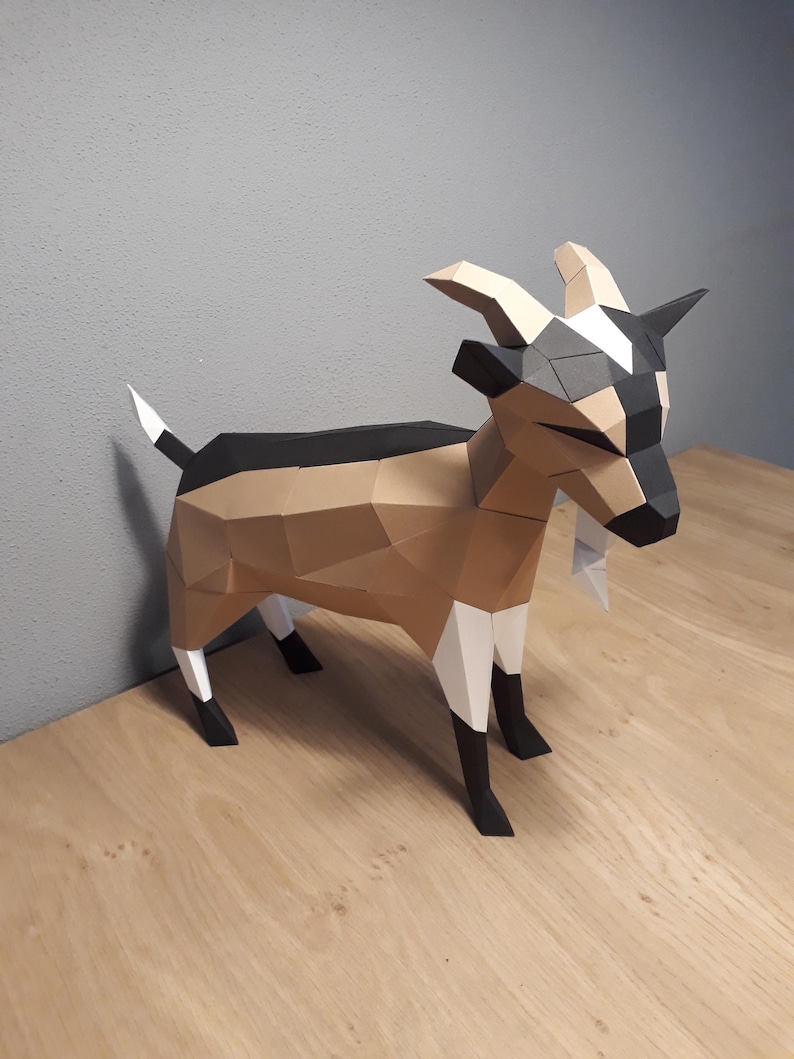 Goat Papercraft Low Poly Goat Male Papercraft, 3D Paper Goat Model (digital Download ...