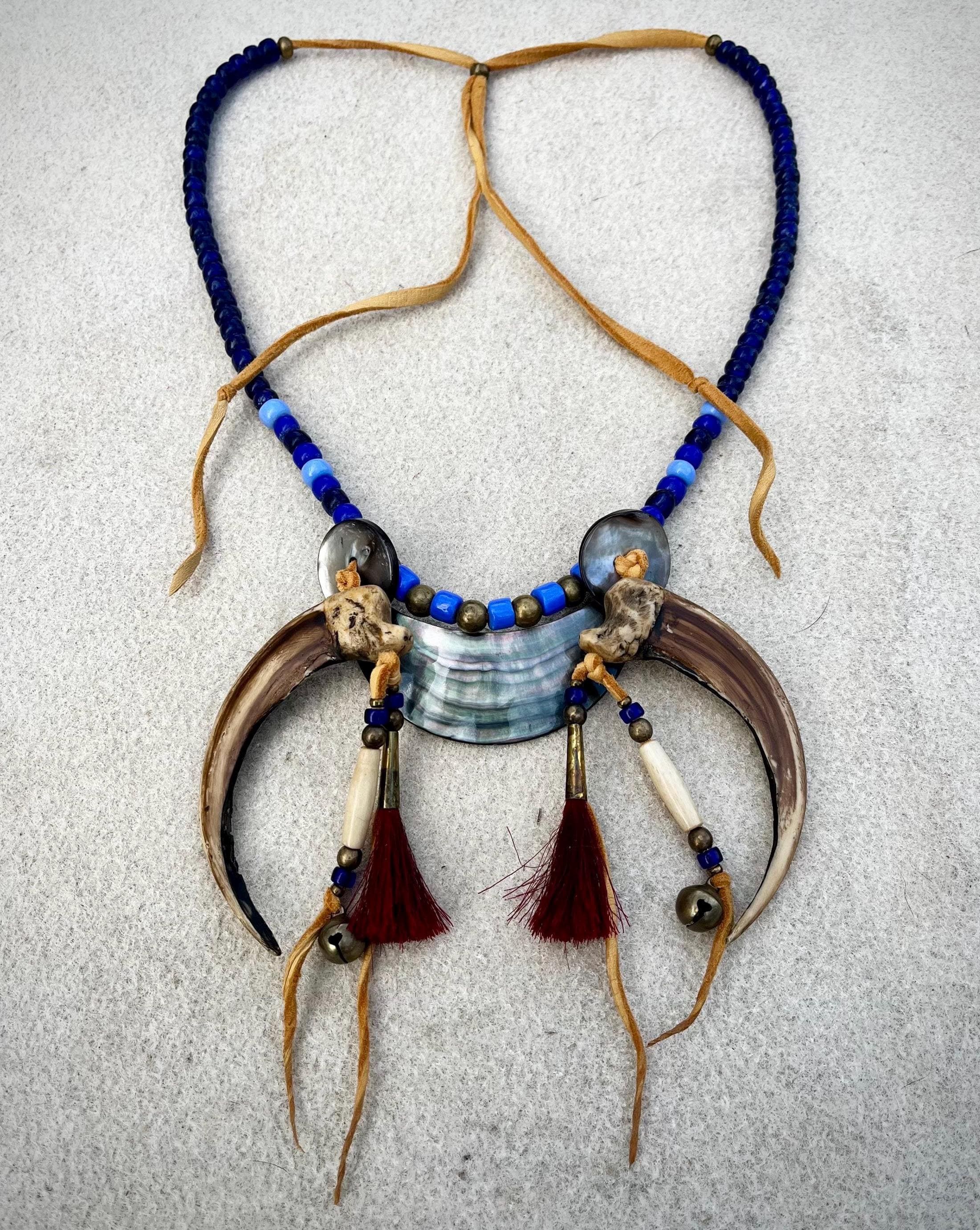 ネックレス・ペンダント Bear's two-claw necklace TRIBAL RUGGED BEAR CLAW NECKLACE 32 Inch Indian Style