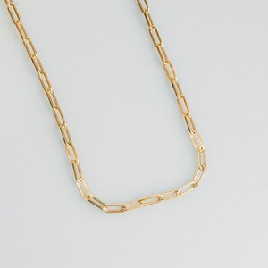 Minimalist Paperclip 18k Gold  Vermeil Chain Necklace: Delicate Unisex Modern Design