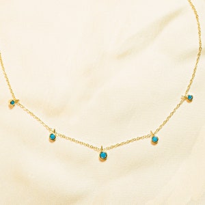 Minimalist 18k Gold Vermeil Turquoise Choker Necklace | Dainty Sterling Silver Statement Jewelry