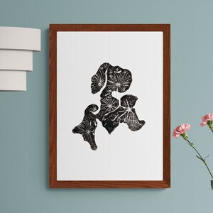 Hazelnut tree ring print abstract, in three different sizes