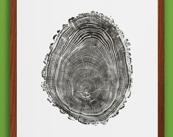 Oak Tree ring print Downloadable Wall decor