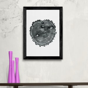 Printable tree ring print from an Acacia tree to download