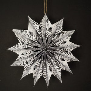Modèle DIY 3D en papier pour bagues d'arbre en forme d'étoile à télécharger