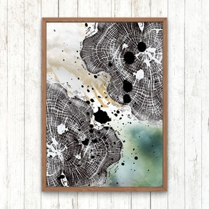 Downloadable tree ring print from an Acacia tree Large, Abstract nature wall art