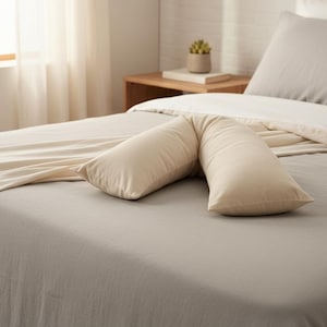Orthopaedic V shaped Support pillow , Buckwheat husk Filled.