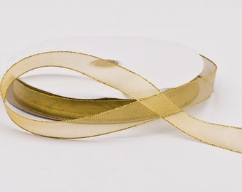 Golden Mesh Ribbon > 23mm wide , 10 metres