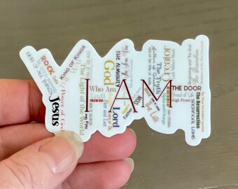 I Am YHWH Word Cloud Sticker