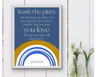 Wash the Plate Digital Download Print - St. Teresa of Calcutta