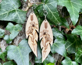 St. Kateri Tekakwitha Wood Earrings
