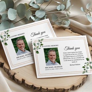 Funeral Thank you Card Template (Flat and Folded), Thank You Note Template • INSTANT DOWNLOAD • Printable, Editable Template