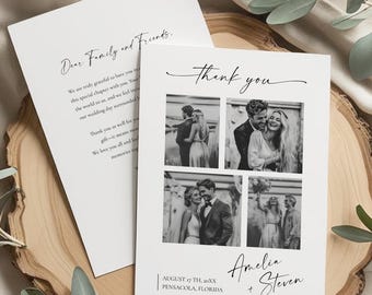 Modern Photo Thank You Card Template, Editable Printable (Instant Download) #154
