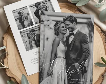 Editable Elopement Announcement Card Template (Instant Download)