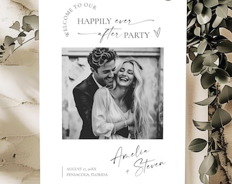 Happily Ever After Party Welcome Sign Template with Photo (Digital Download) #154