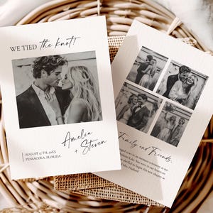 Elopement Announcement Card Template, We Tied The Knot Card Template • INSTANT DOWNLOAD • Editable, Printable Template #154