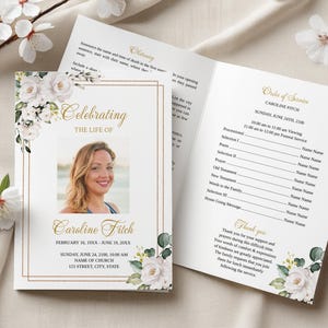 Funeral Program Template, Memorial Program Template, Order of Service, Editable Funeral Program, Obituary Program, Printable Funeral Program
