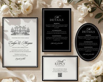 Modern Wedding Invitation Suite Template • Instant Download • Editable & Printable Template #157