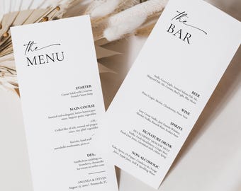 Modern Food and Bar Menu Template, Double Sided (Digital Download) #154