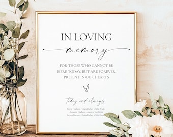 In Loving Memory Sign Template • INSTANT DOWNLOAD • Editable, Printable Digital Template #154