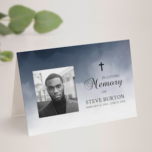 Funeral Thank you Card Template, Thank you Notes Template • INSTANT DOWNLOAD • Printable, Editable Template