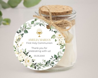 Erste heilige Kommunion Geschenkanhänger Vorlage, printable Aufkleber (digitaler Download)