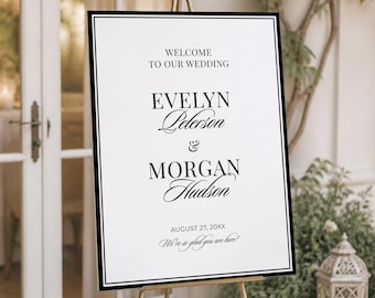 Elegant Wedding Welcome Sign Template • INSTANT DOWNLOAD • Editable, Printable Template, #157