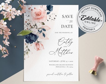 Pink Save the Date | Etsy