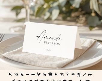 Modern Place Card Template • INSTANT DOWNLOAD • Editable Printable Template #154