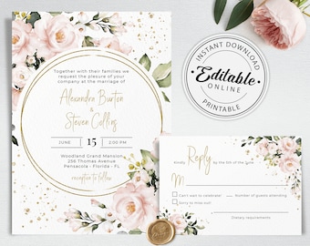 Pink Wedding Invite Etsy