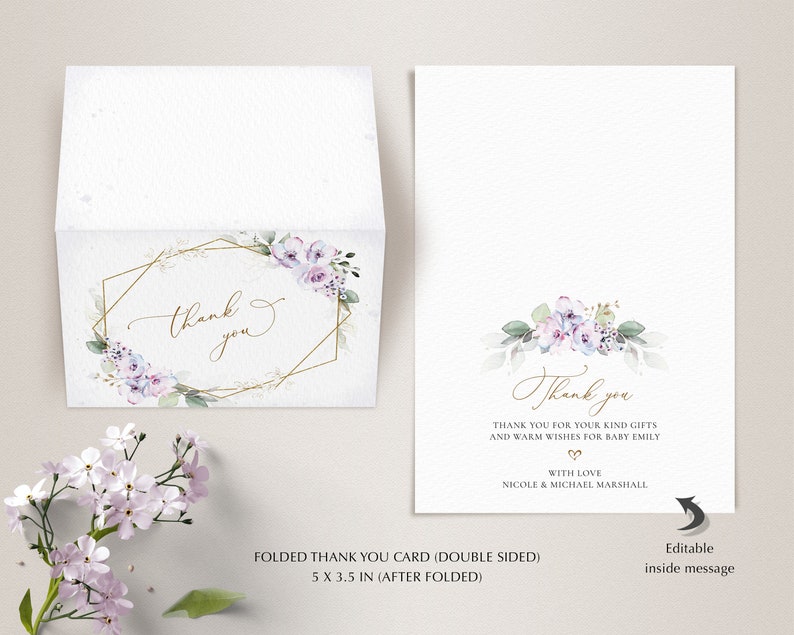 Lavender Baby Shower Invitation Bundle Templates Baby Shower Etsy