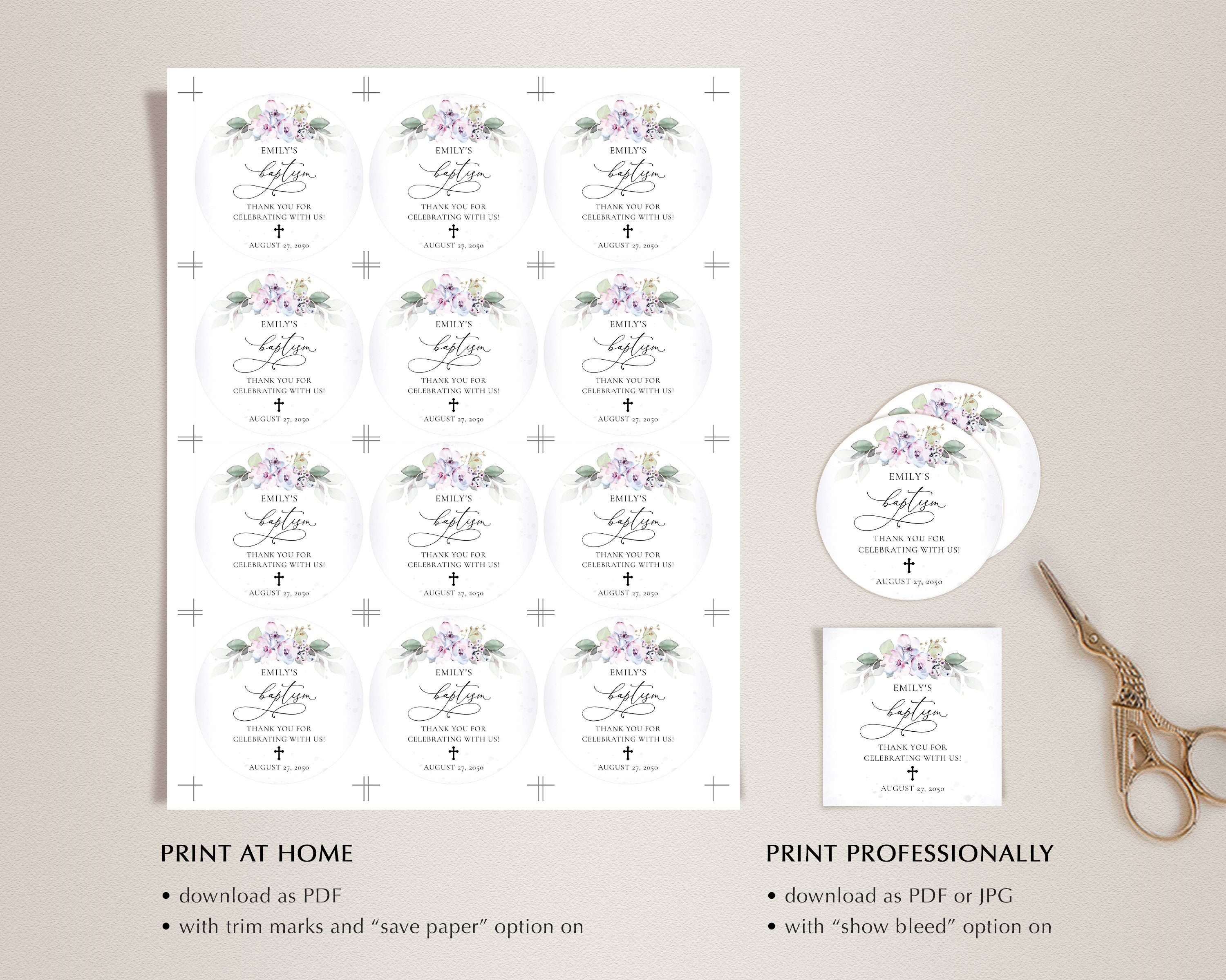 Printable Gift Favor Tags With Lavender Roses Thank You - Etsy