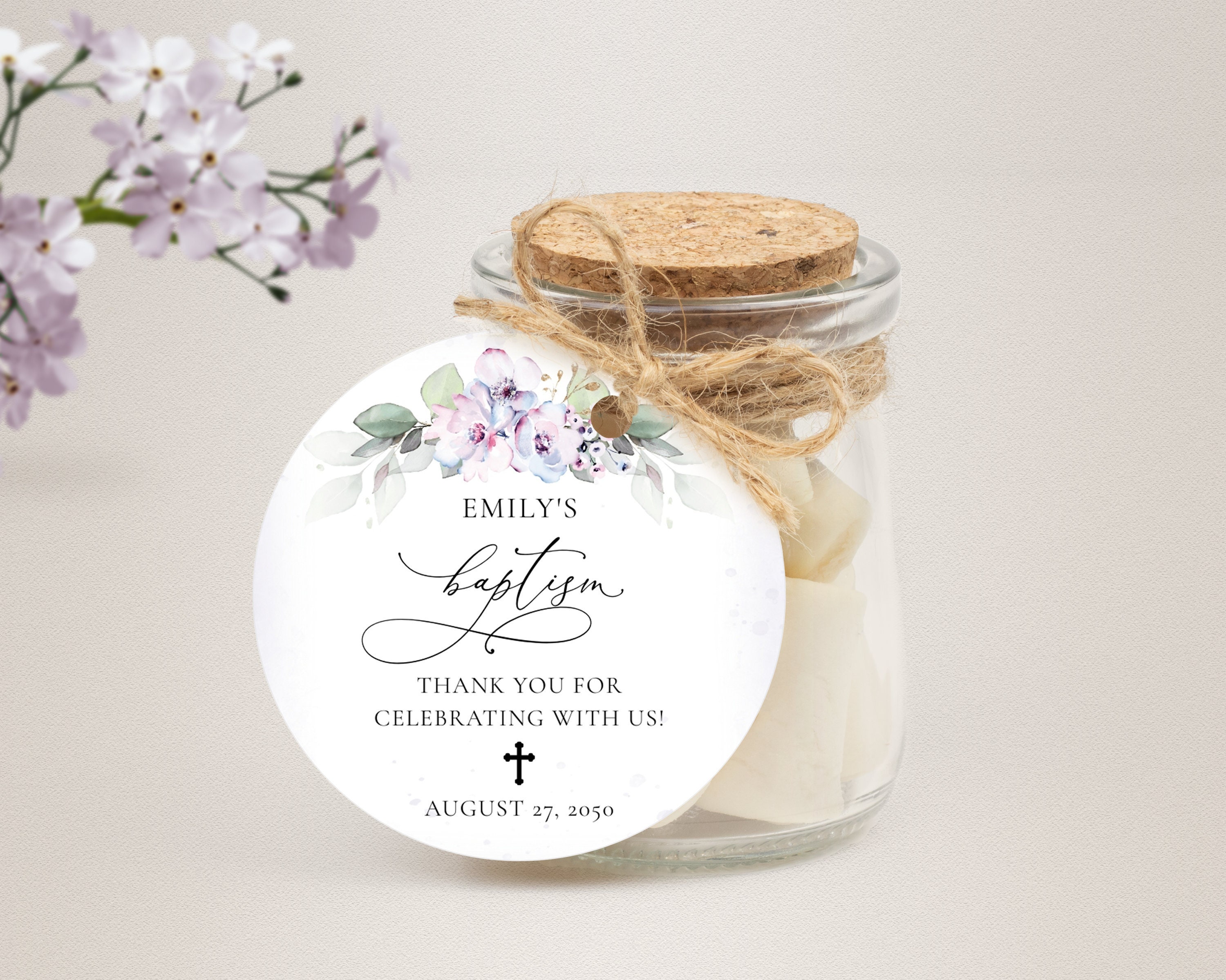 Printable Gift Favor Tags With Lavender Roses Thank You - Etsy