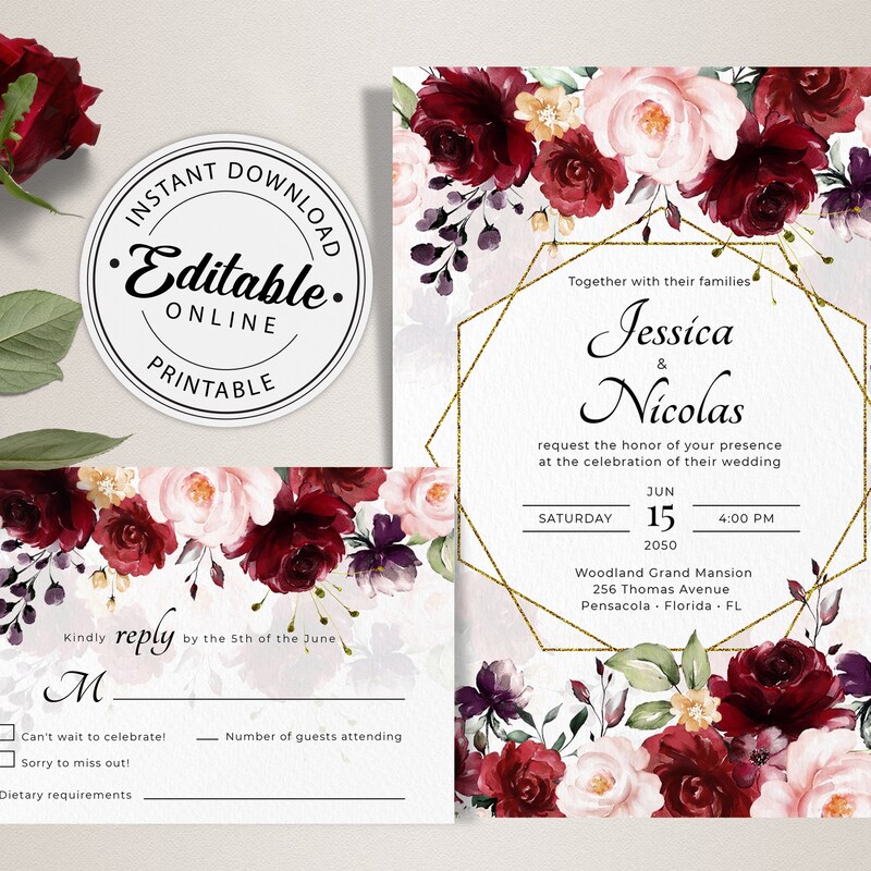 Invitations Template Etsy