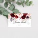 Printable Burgundy Wedding Place Cards Templates, Marsala Place Cards ...