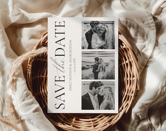 Modern Photo Save the Date Template • INSTANT DOWNLOAD • Editable, Printable Template, #154