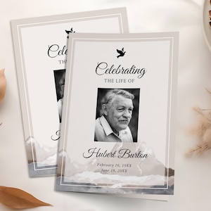 Funeral Program Template, Memorial Program Template • INSTANT DOWNLOAD • Editable, Printable Funeral Program
