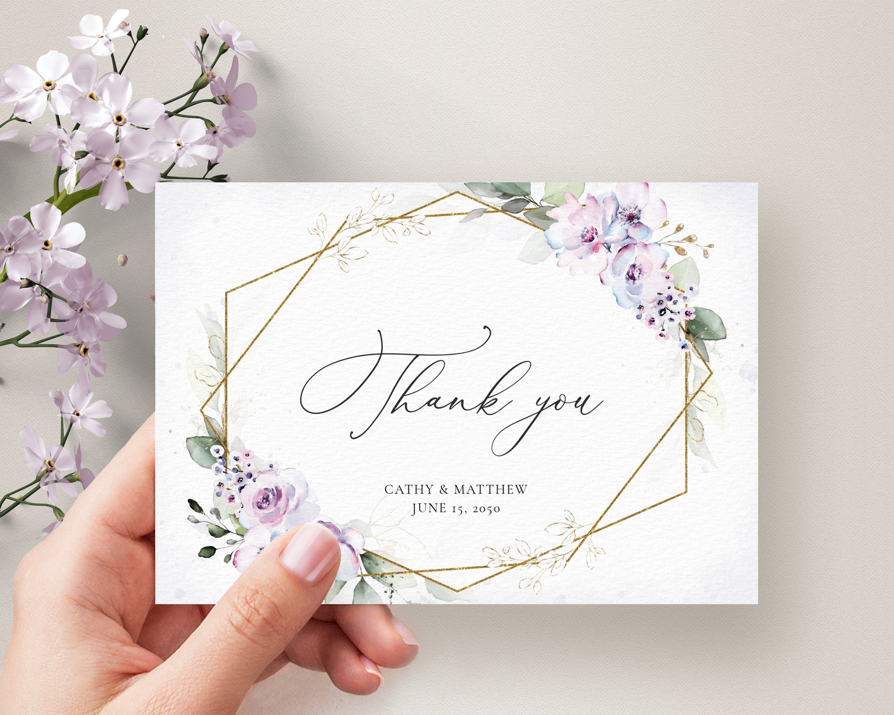 Plantilla de tarjeta de agradecimiento de boda color lavanda, notas de  agradecimiento, tarjetas de felicitación • DESCARGA INSTANTÁNEA • Plantillas  imprimibles y editables, n.° 101 - Etsy México, image size:3000x2400