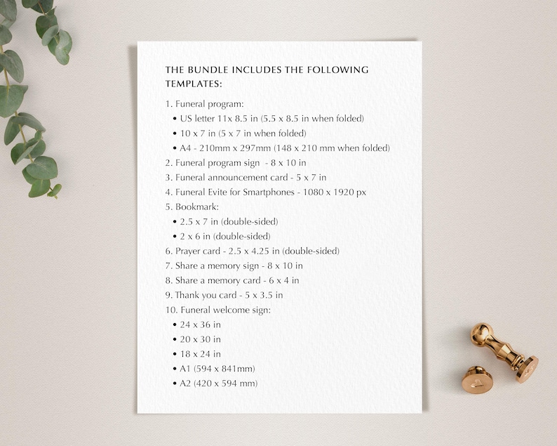 Editable Funeral Program Template Bundle, Pink Rose Memorial Suite, Funeral Templates, Printable, Instant Download image 5