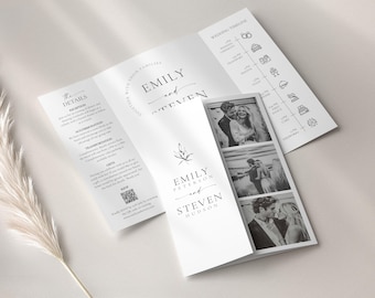 Modern Gatefold Wedding Invitation Template • Editable & Printable • Instant Download #154