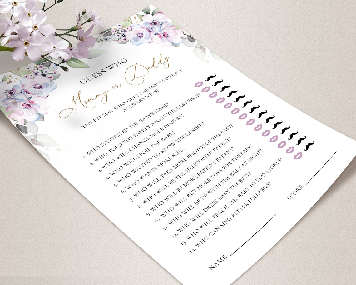 Lavender Baby Shower Games Template Bundle Printable Baby | Etsy