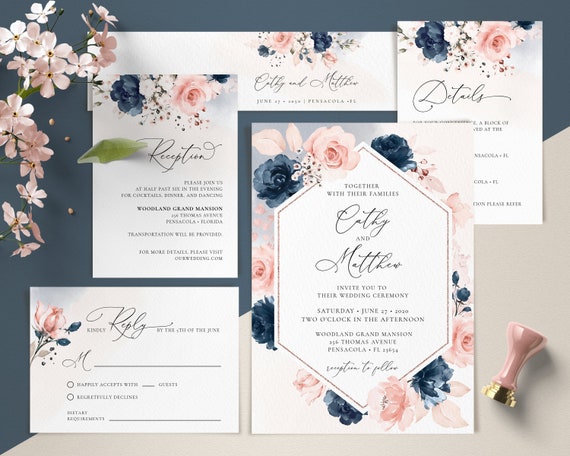les plus belle carte d'invitation de mariage  Instant download wedding  invitations, Mariage, Romantic wedding decor