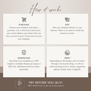 Editable Funeral Program Template Bundle, Pink Rose Memorial Suite, Funeral Templates, Printable, Instant Download image 8