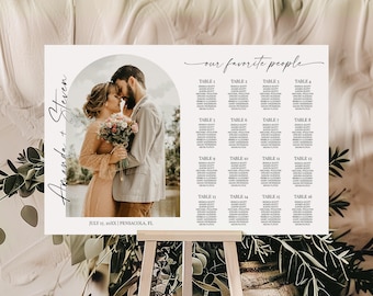 Horizontal Photo Wedding Seating Chart Template • INSTANT DOWNLOAD • Editable, Printable Template #151
