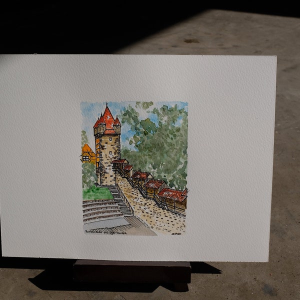 Rothenburg Wand Aquarell