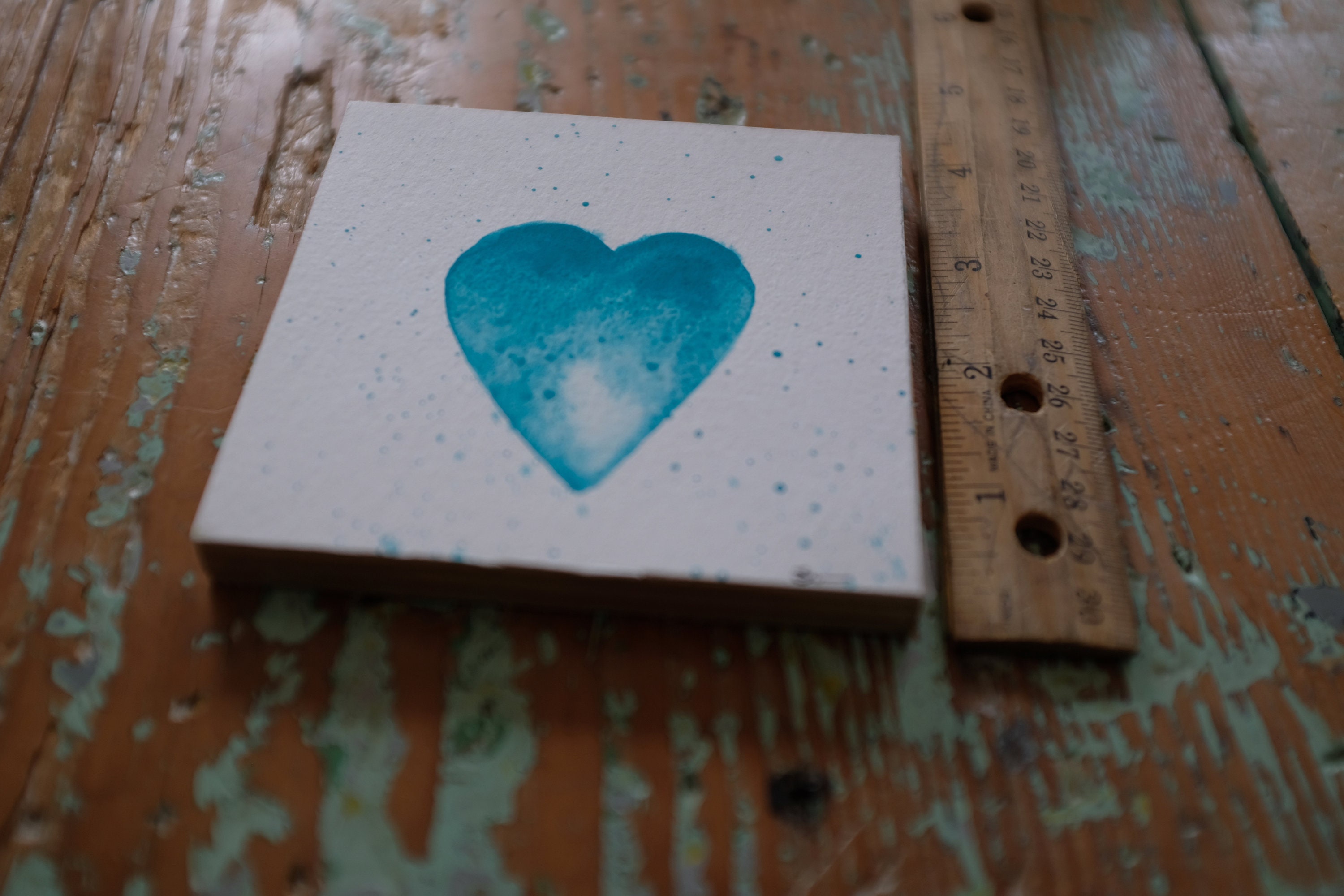 Valentine's Day Teal Heart Mini Canvas Etsy New Zealand