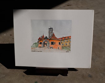 Rothenburg Gate Watercolor