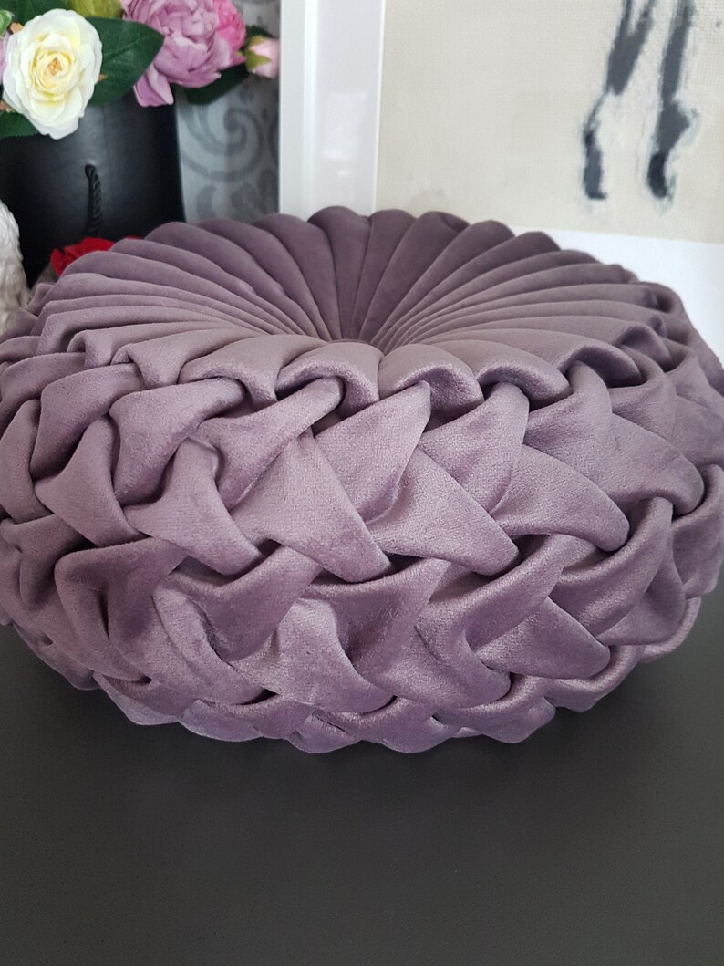 Round Velvet Pillow// Handmade Round Velvet Cushion// Etsy